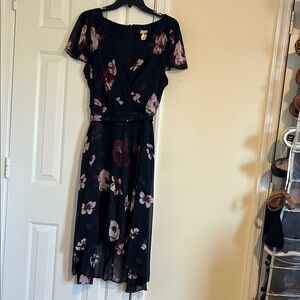 Floral Black and Pink Dress